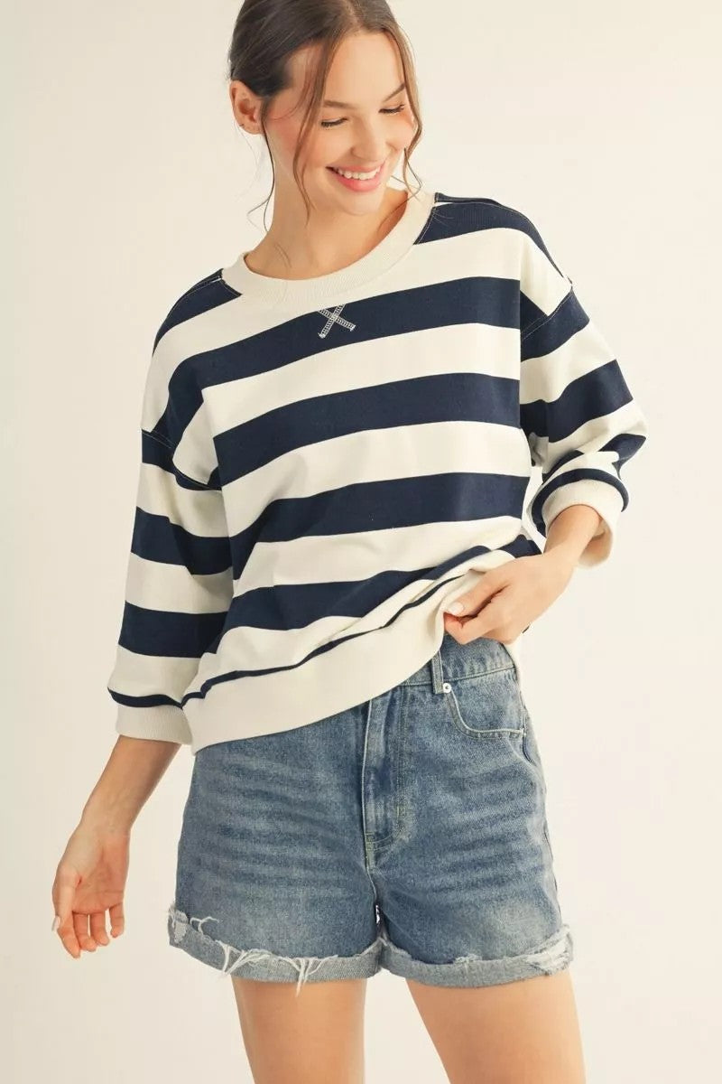 Connie Wide Stripe Sweatshirt