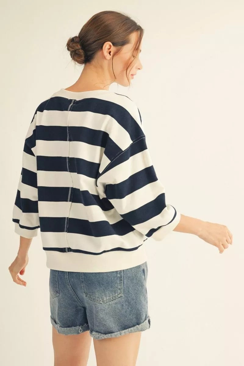 Connie Wide Stripe Sweatshirt