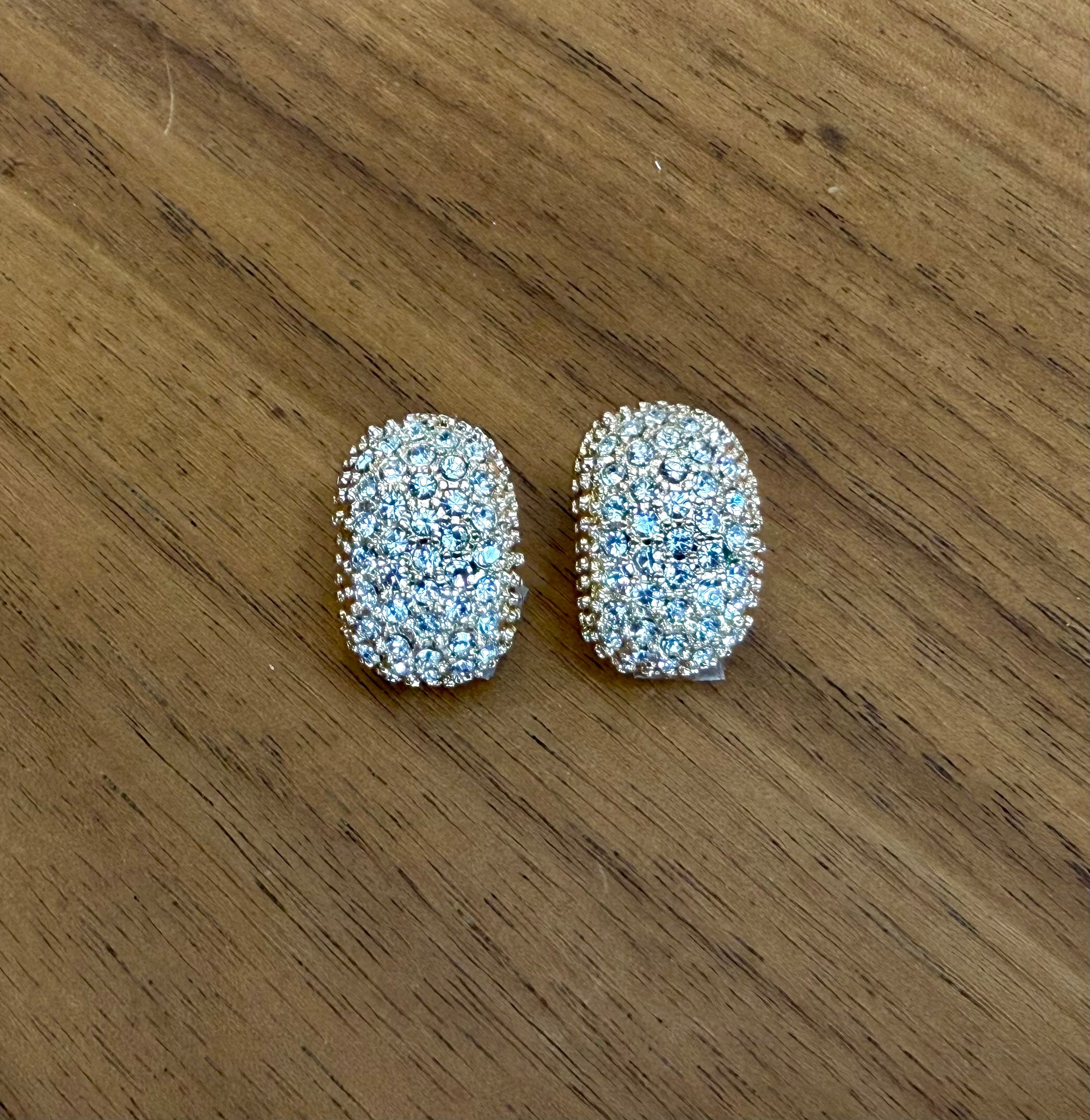 Pavé Oval Stud Earrings