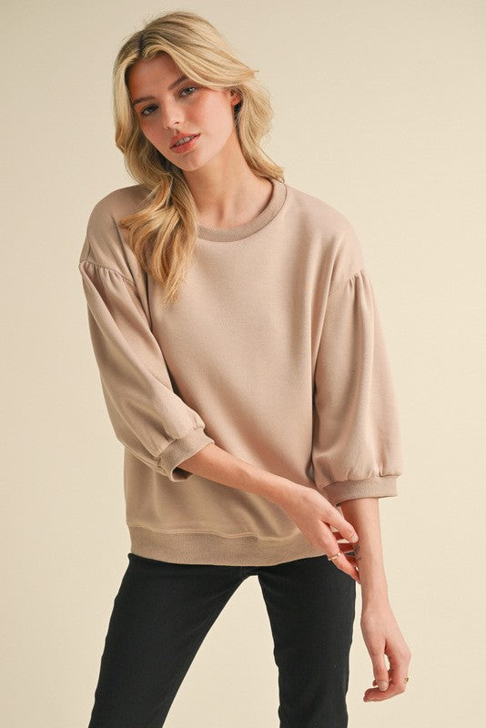 Dahlia Crew Neck Puff Top