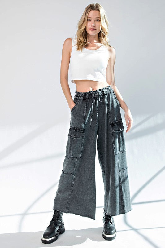 BDG Strappy Bleached Denim Baggy Cargo Pants | Urban Outfitters UK