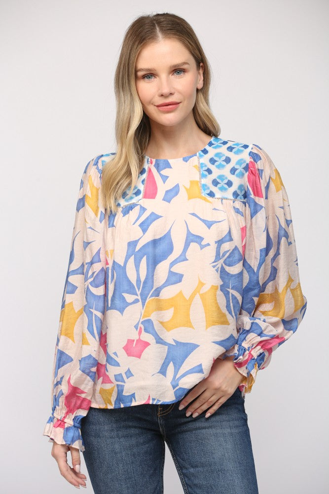 Dallas Mixed Print Top