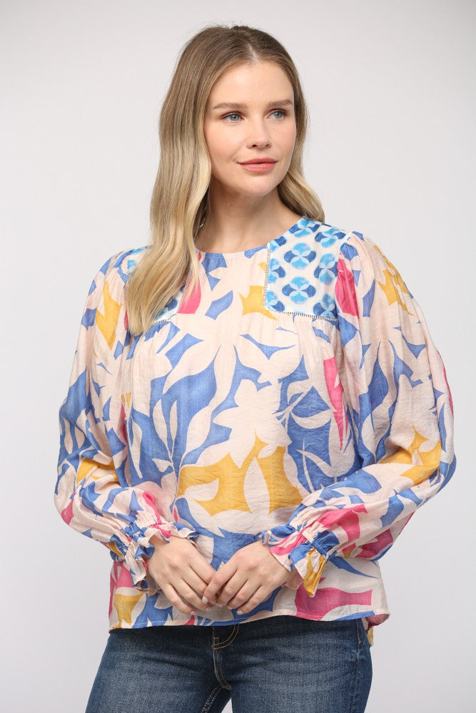 Dallas Mixed Print Top