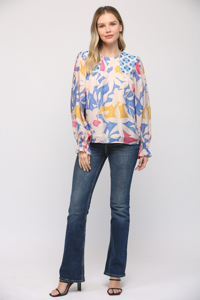 Dallas Mixed Print Top