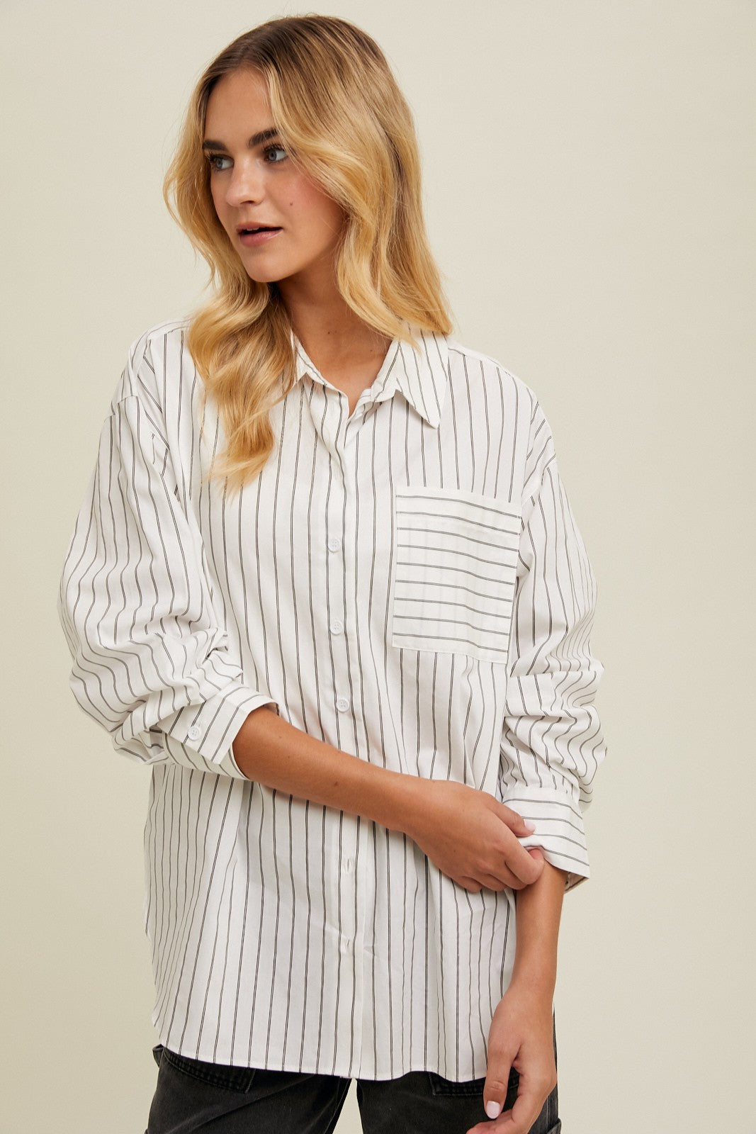 Danna Oversized Striped Boyfriend Shirt