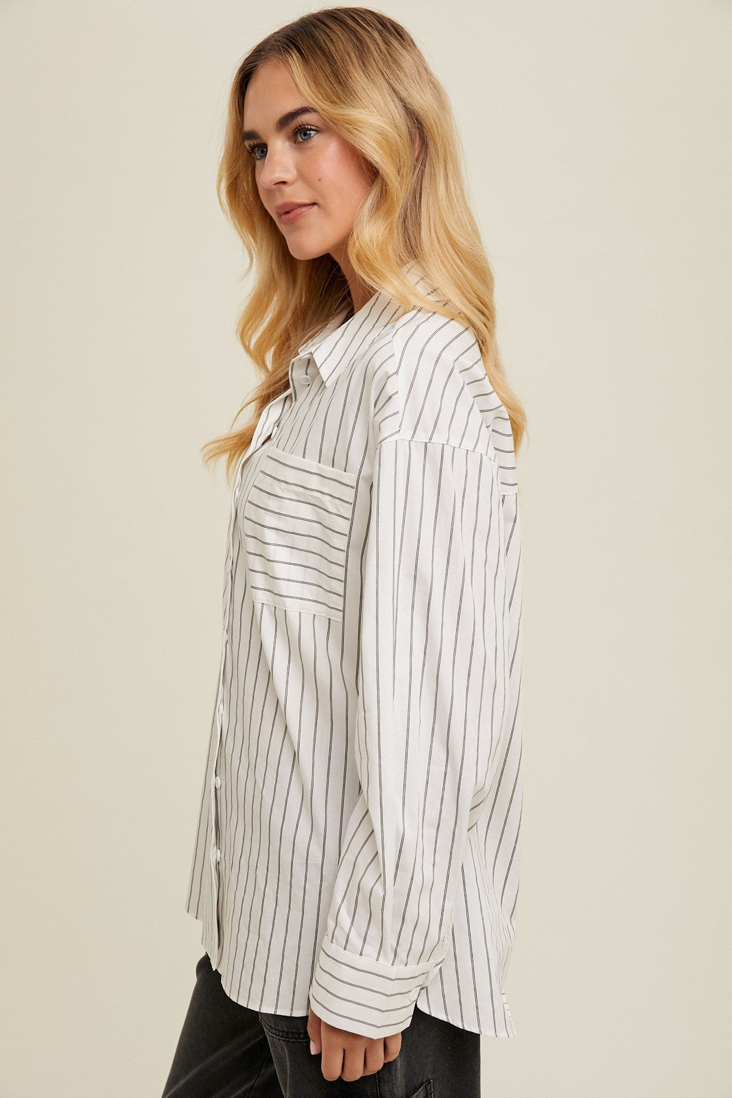 Danna Oversized Striped Boyfriend Shirt