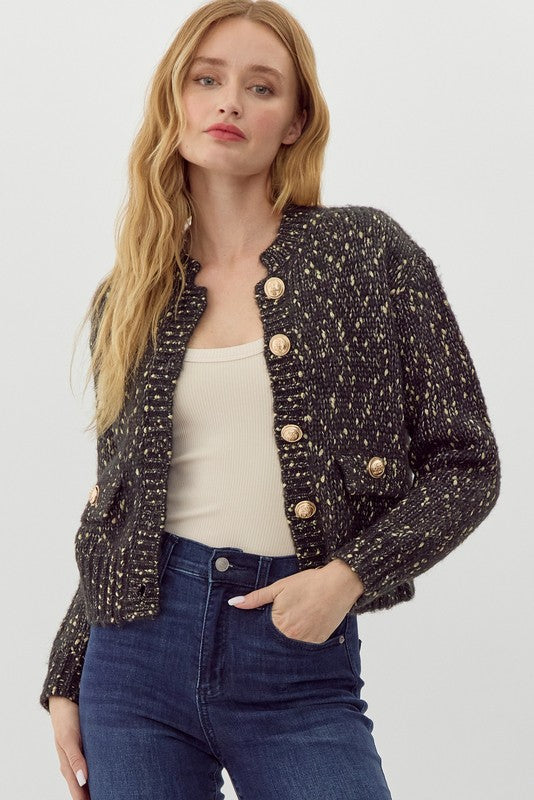 Darcy Two Toned Button Cardigan