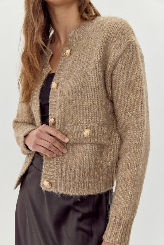 Darcy Two Toned Button Cardigan