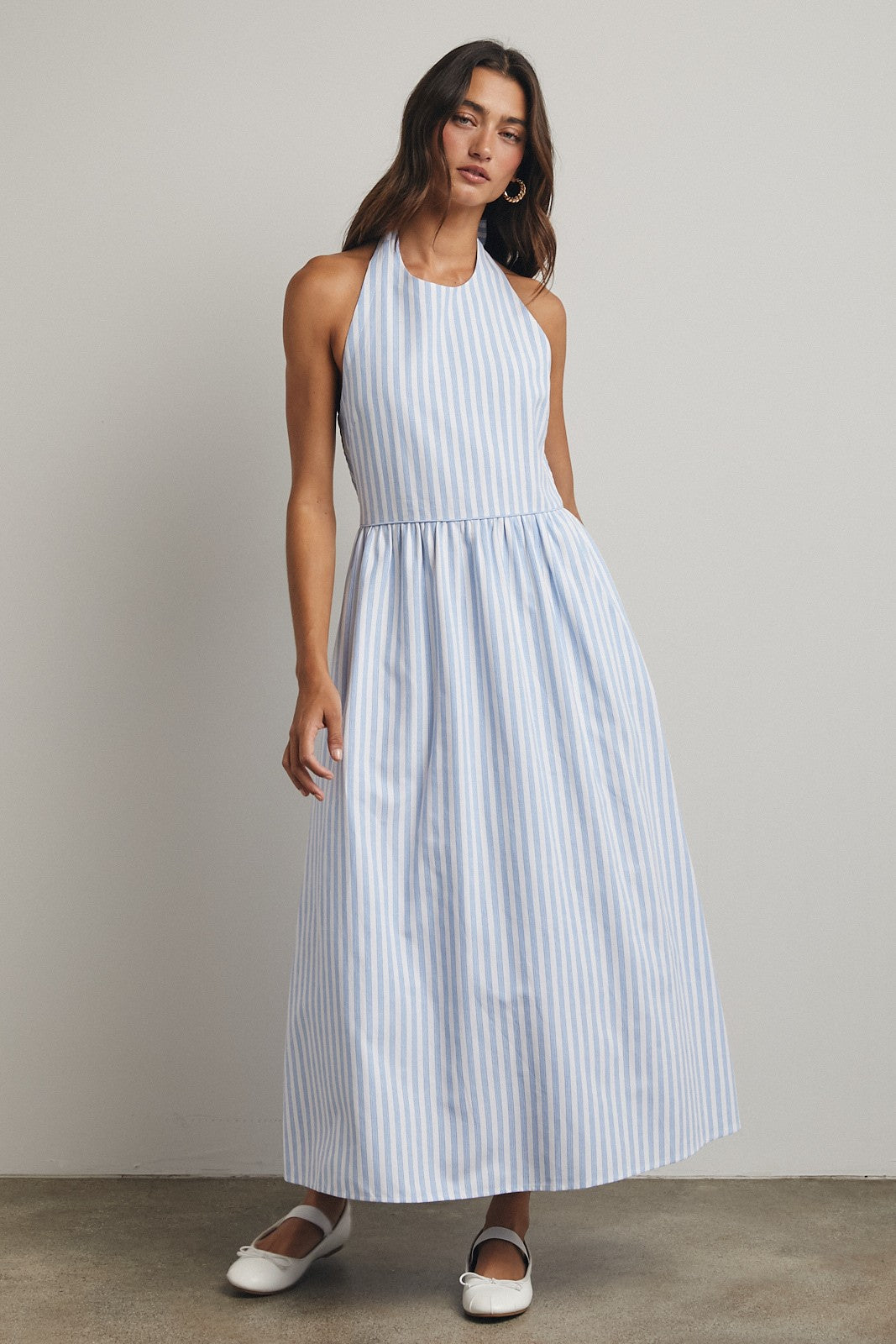 Delilah Striped Halter Maxi Dress