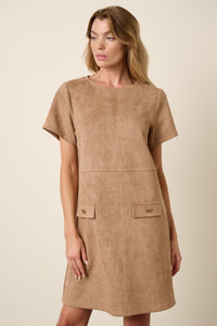 Donna Suede Knit Pullover Dress