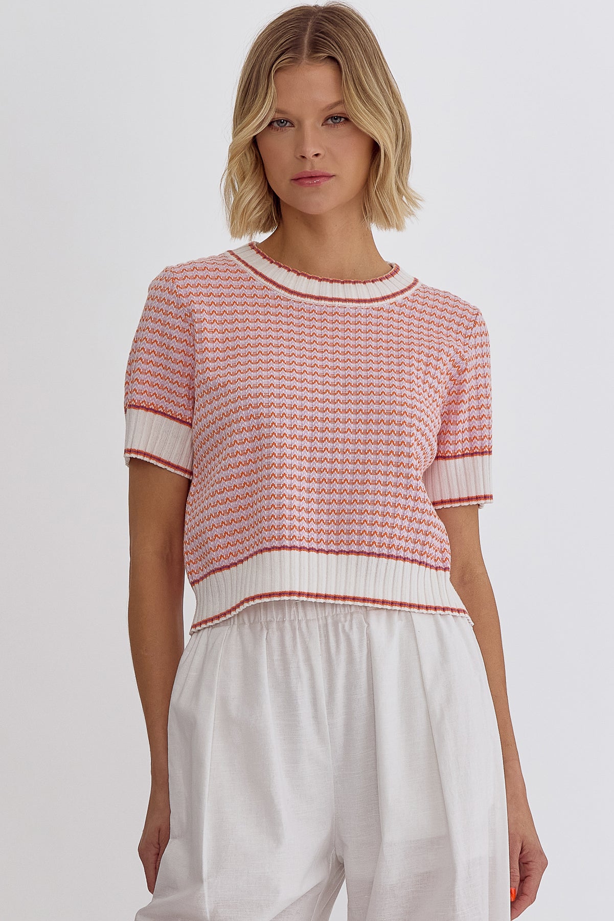 Brynn Contrast Stripe Trim Sweater