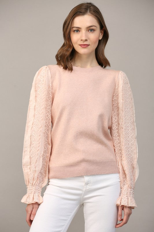 Elise Embroidered Sleeve Sweater