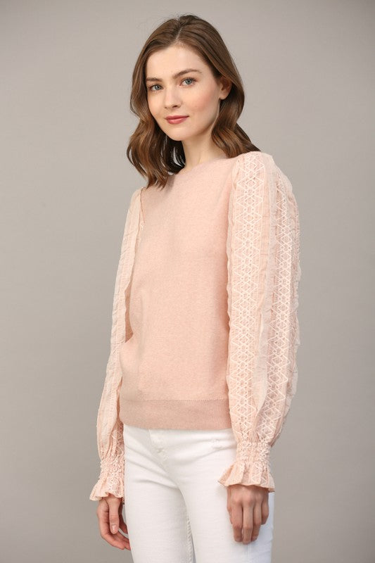 Elise Embroidered Sleeve Sweater