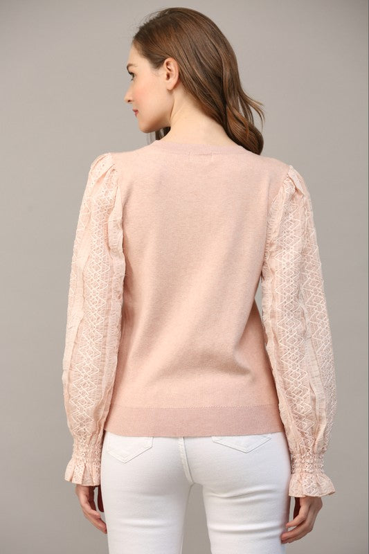 Elise Embroidered Sleeve Sweater