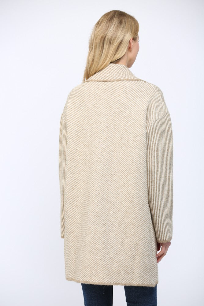Emberly Striped Sweater Coat