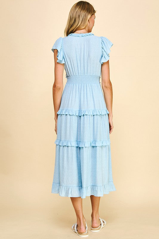 Emily Ruffle Midi Dress