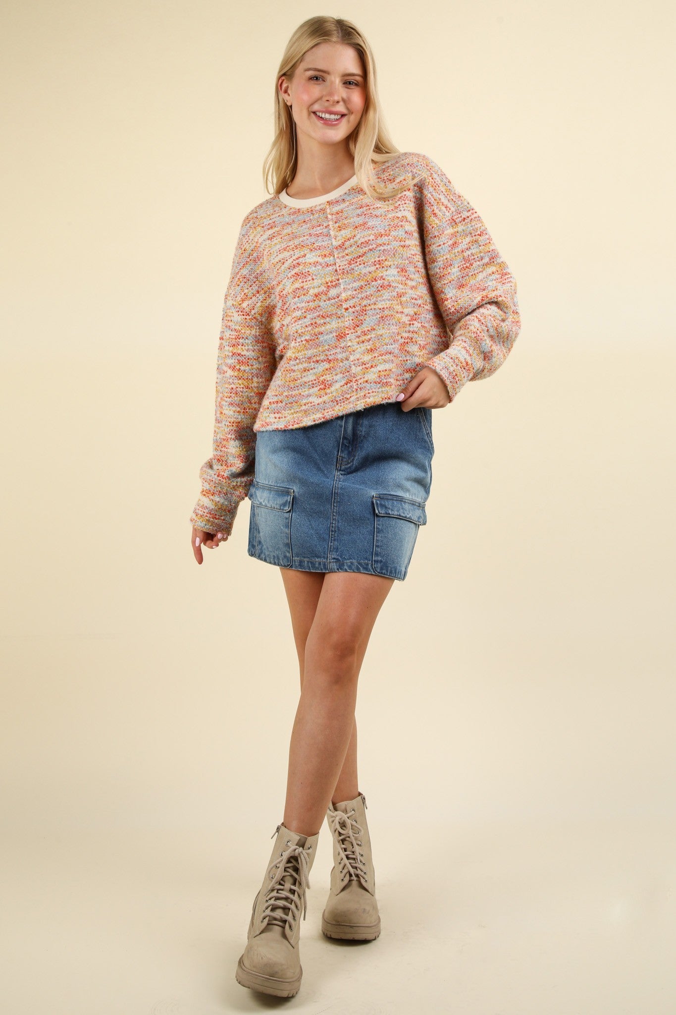 Enid Multicolor Cropped Sweater