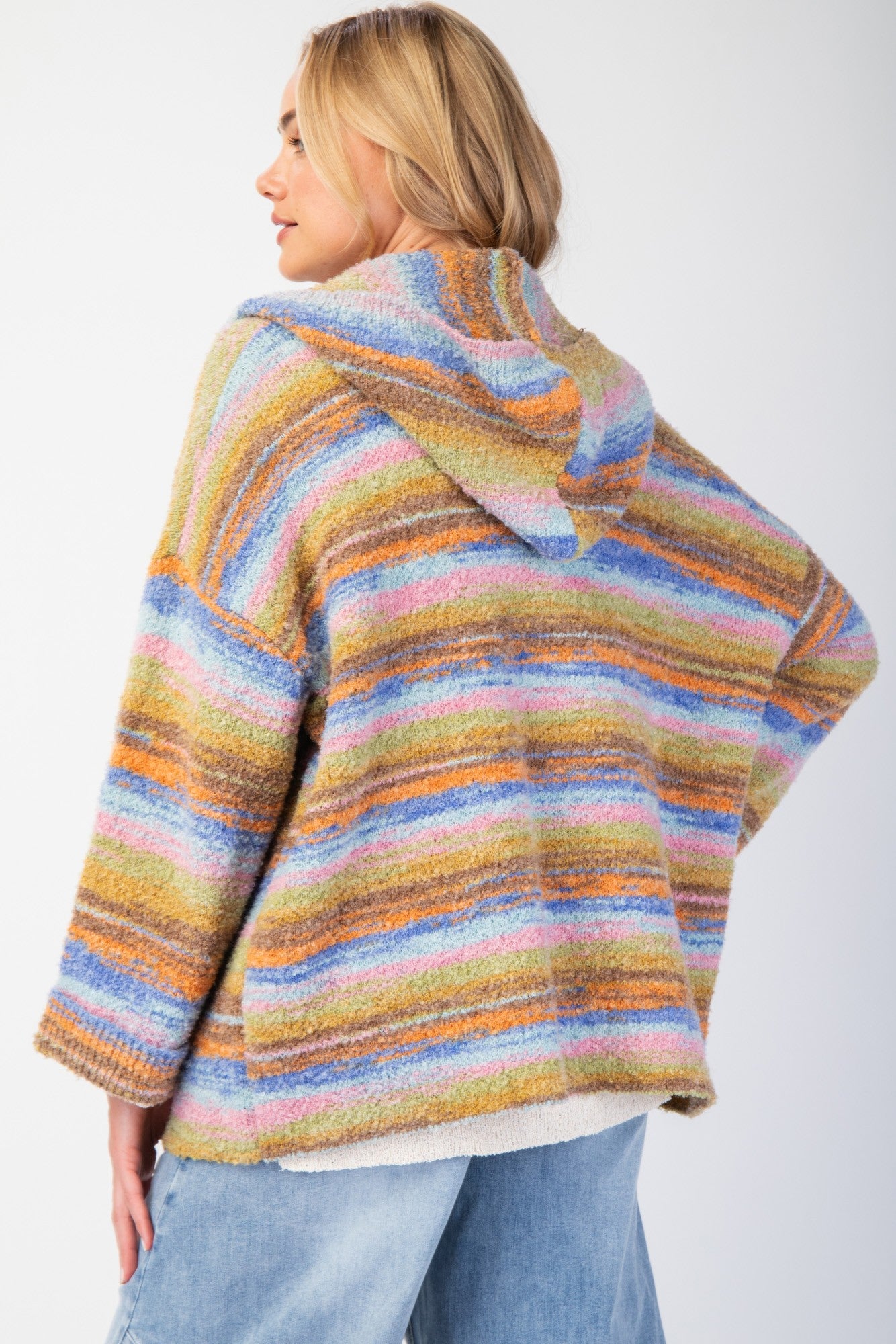 Enya Multicolor Stripe Hoodie Cardigan