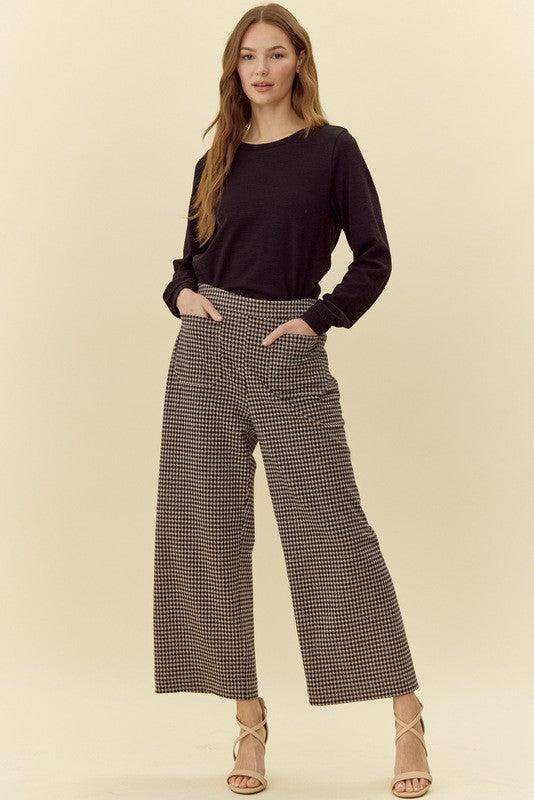 Evelyn Houndstooth Pocket Pants