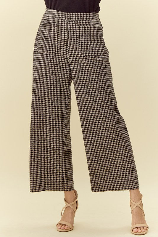 Evelyn Houndstooth Pocket Pants