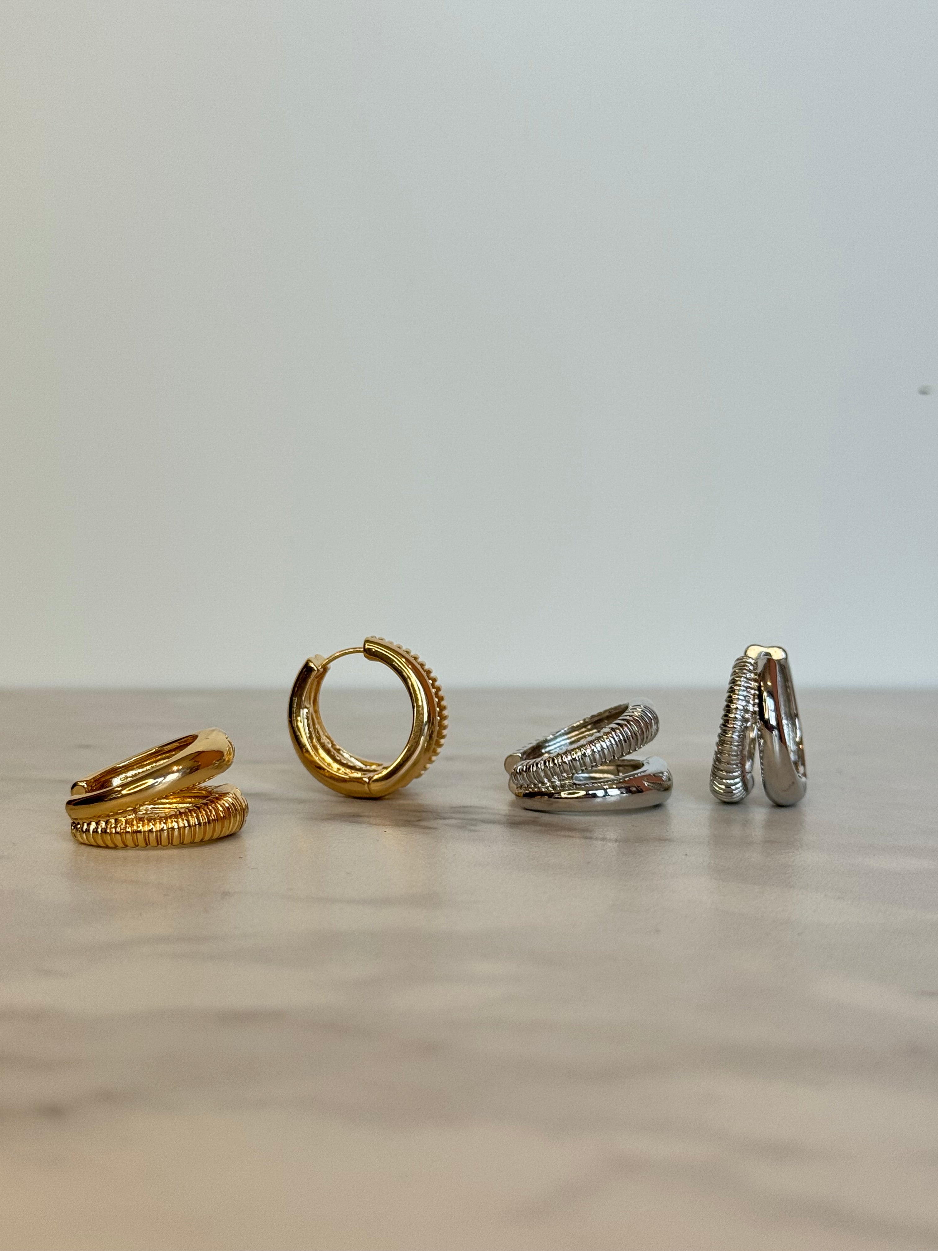 Chunky Double Hoops