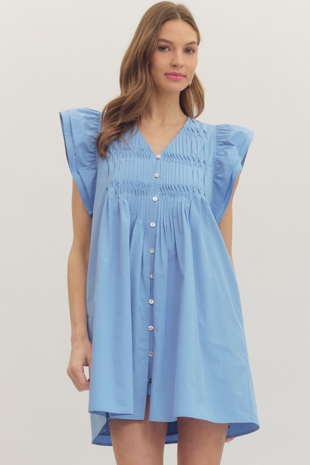 Farrah Pintuck Flutter Dress