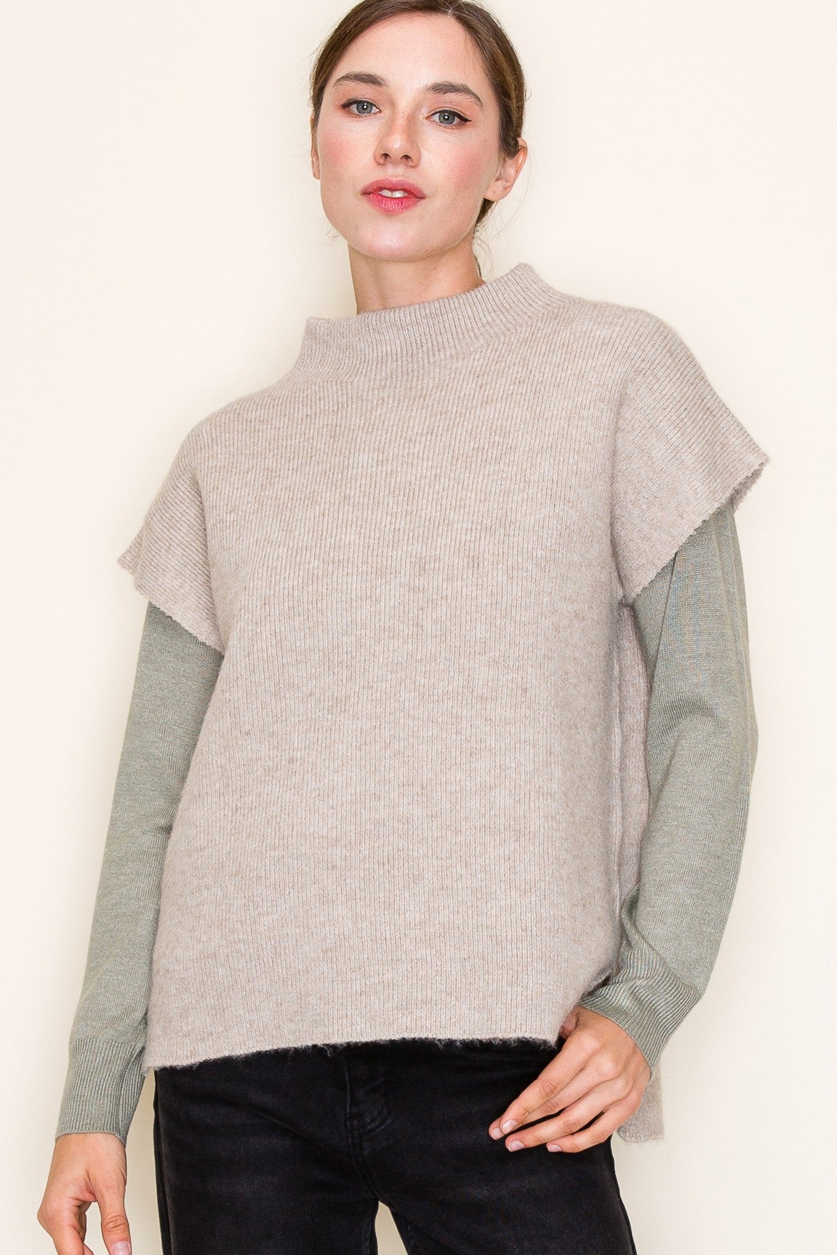 Fran Cap Mock Neck Sweater