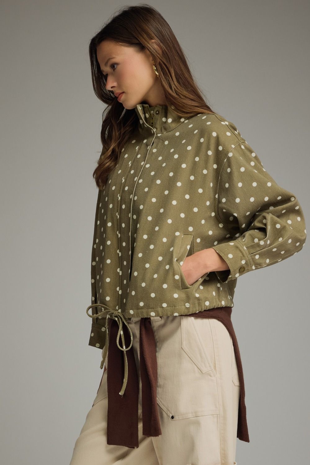 Frannie Polka Dot Zipper Jacket