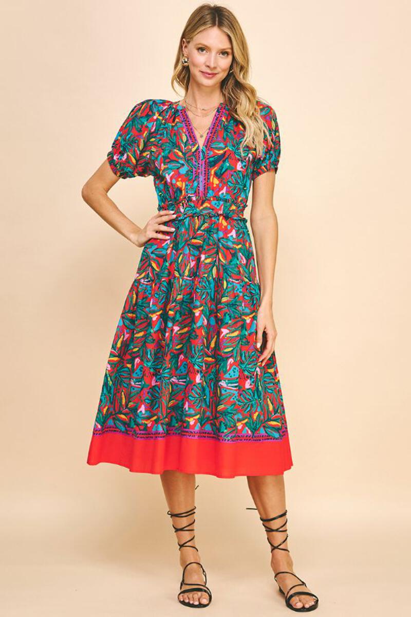 Jenna Bold Print Midi Dress