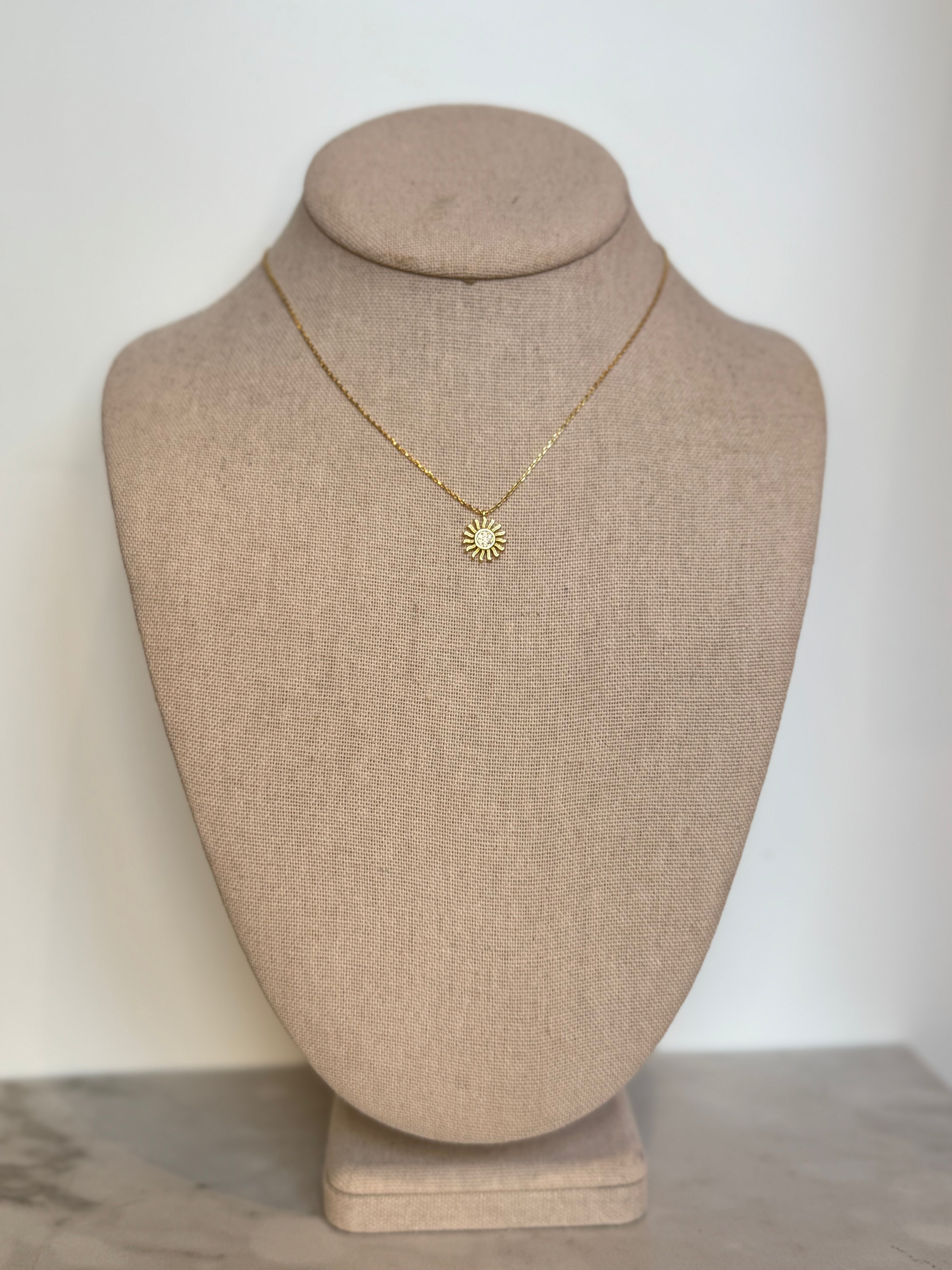 Textured Sun Necklace