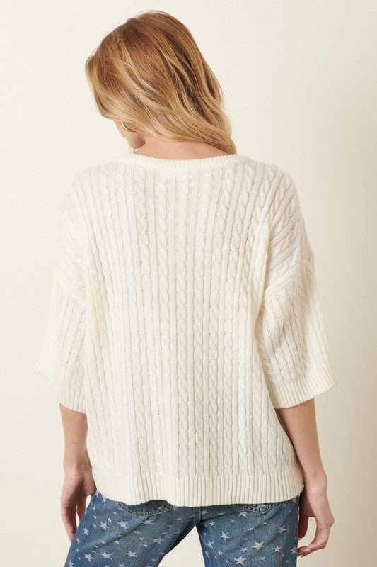 Gemma Cable Knit Pocket Sweater