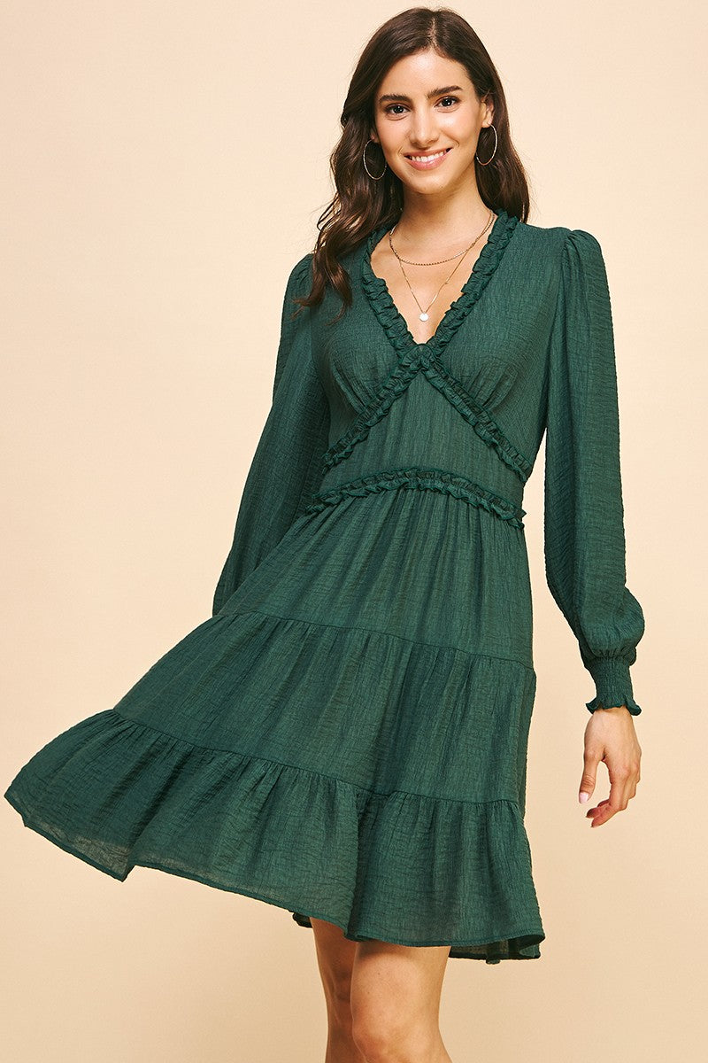 Geneva L/S Mini Ruffle Dress