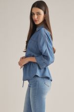 Georgia Drawstring Denim Top