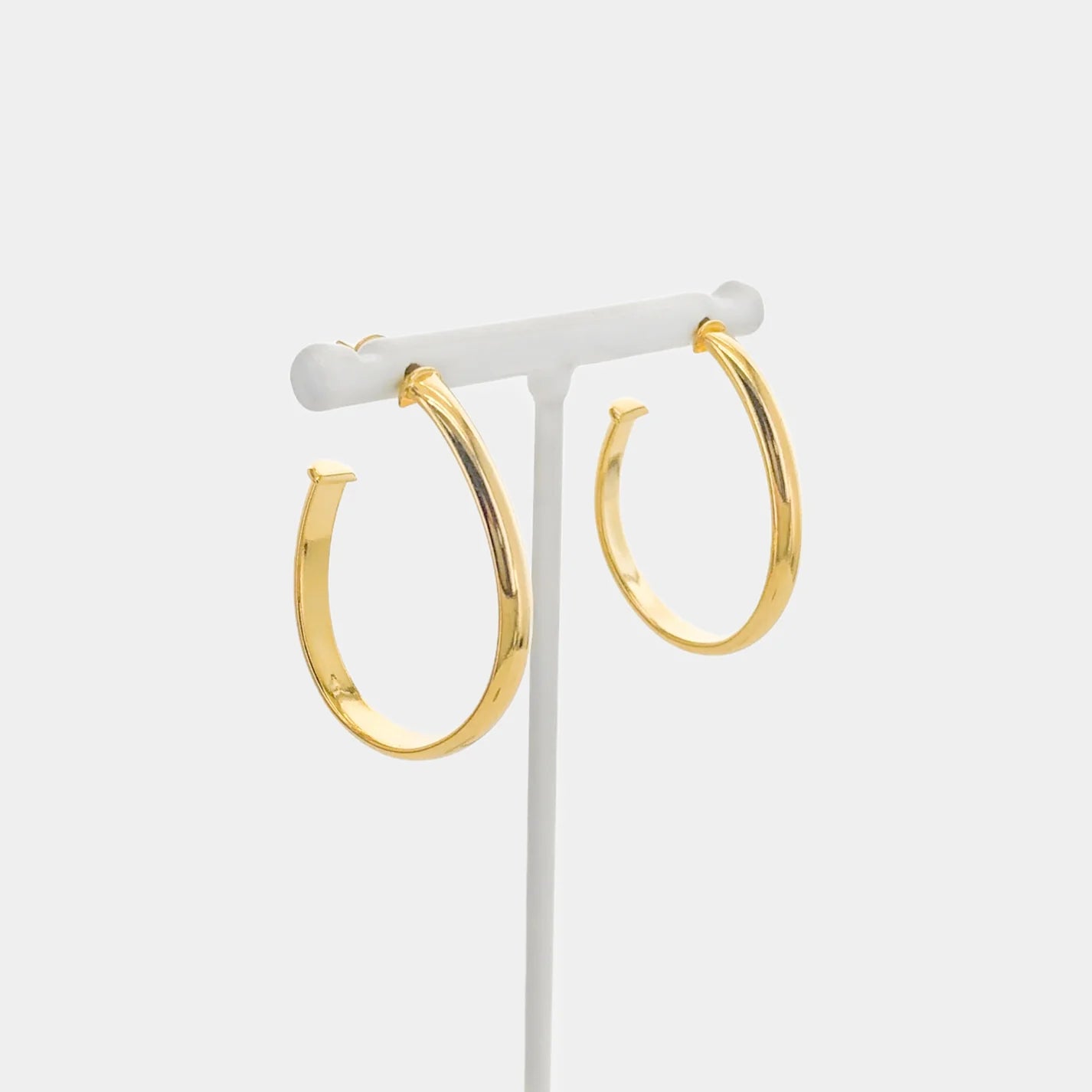 Gold Teardrop Hoop Earrings