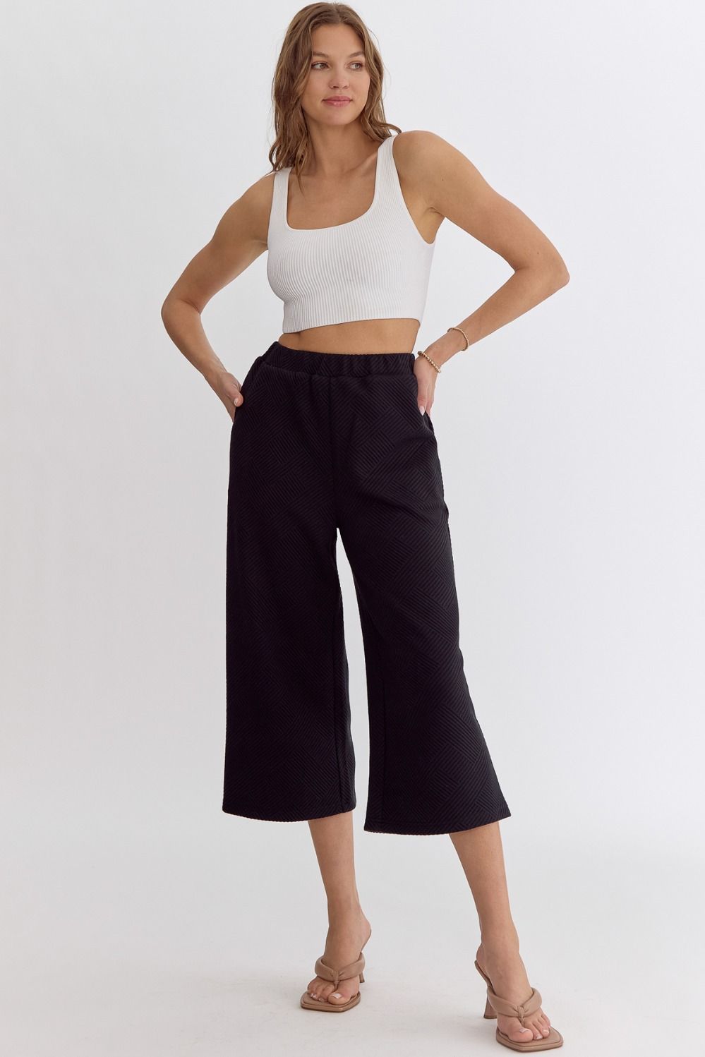 Gracie Textured Cropped Knit Pants FINAL SALE
