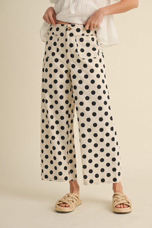 Gwen Polka Dot Front Pocket Pants