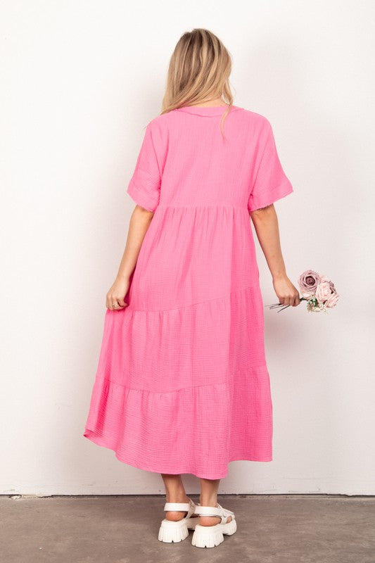 Hailey Cotton Gauze Midi Dress