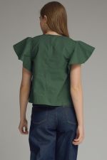 Hazel Stitch Trim Flutter Top
