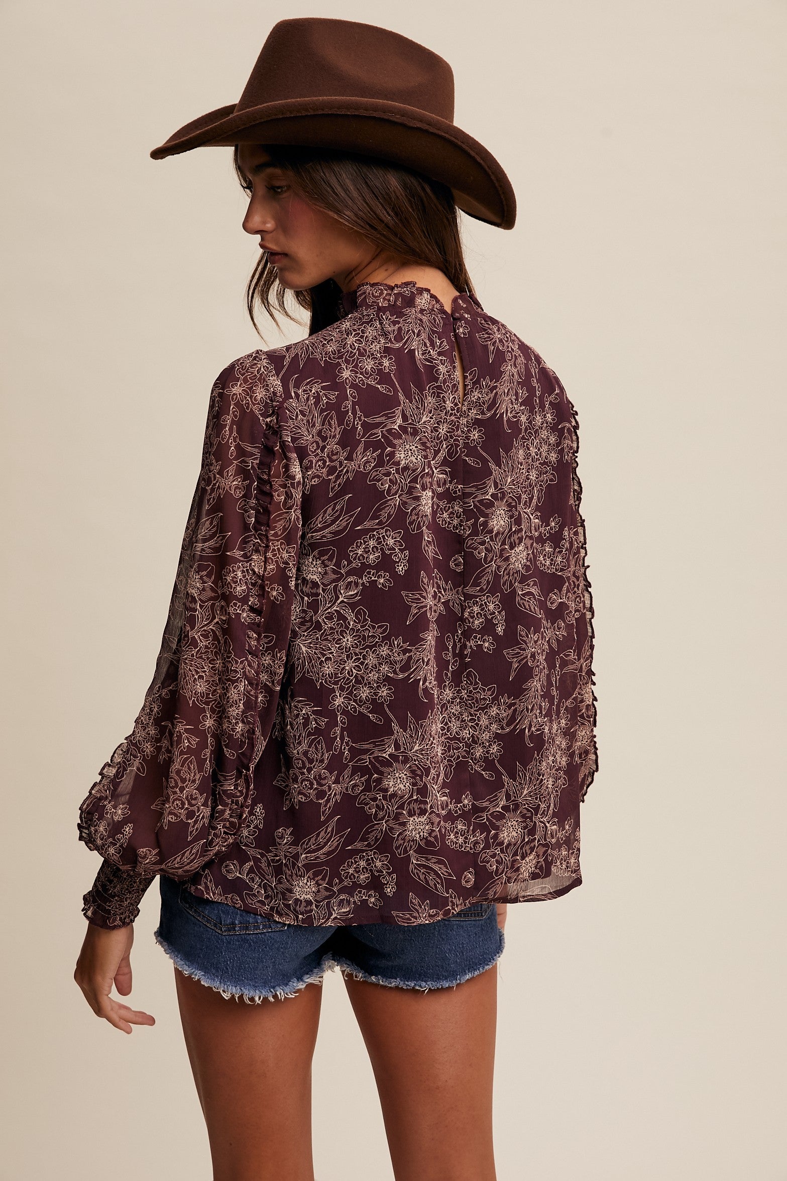 Hollis Floral Pleated Top