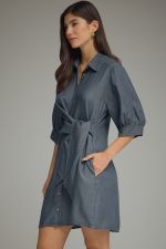 Honora Tie Denim Shirt Dress