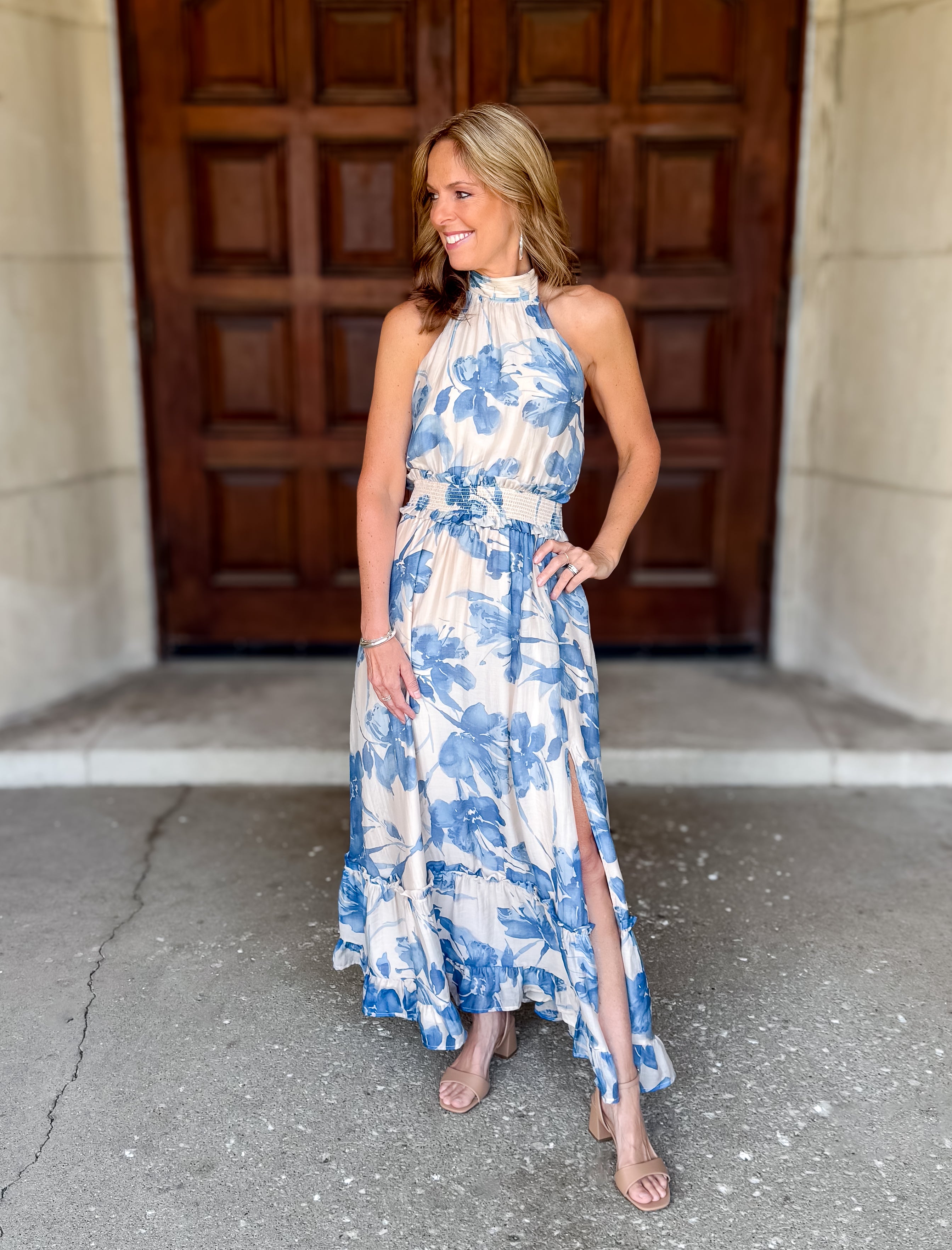 Melinda Floral Halter Dress FINAL SALE