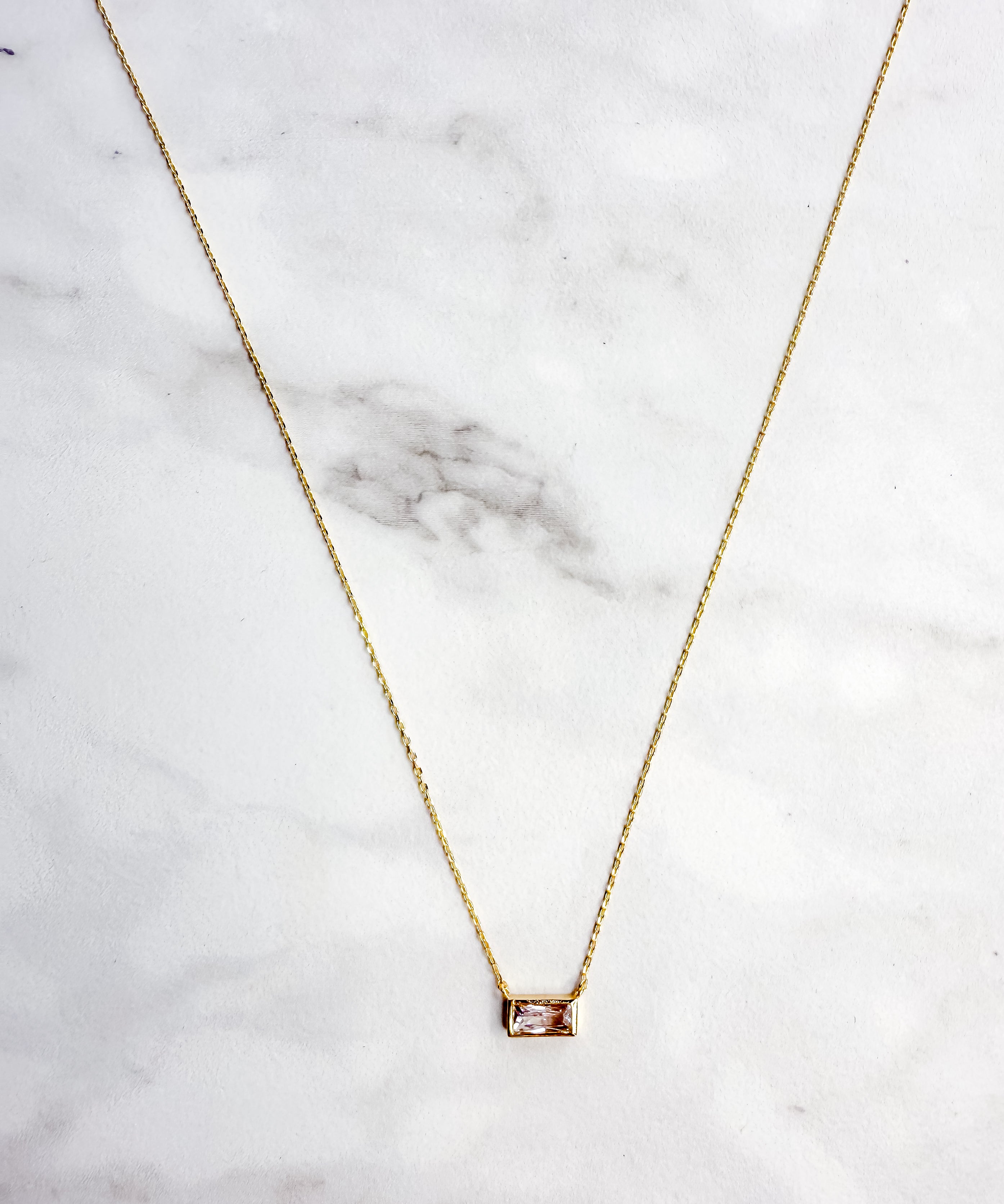 Rectangle CZ Necklace