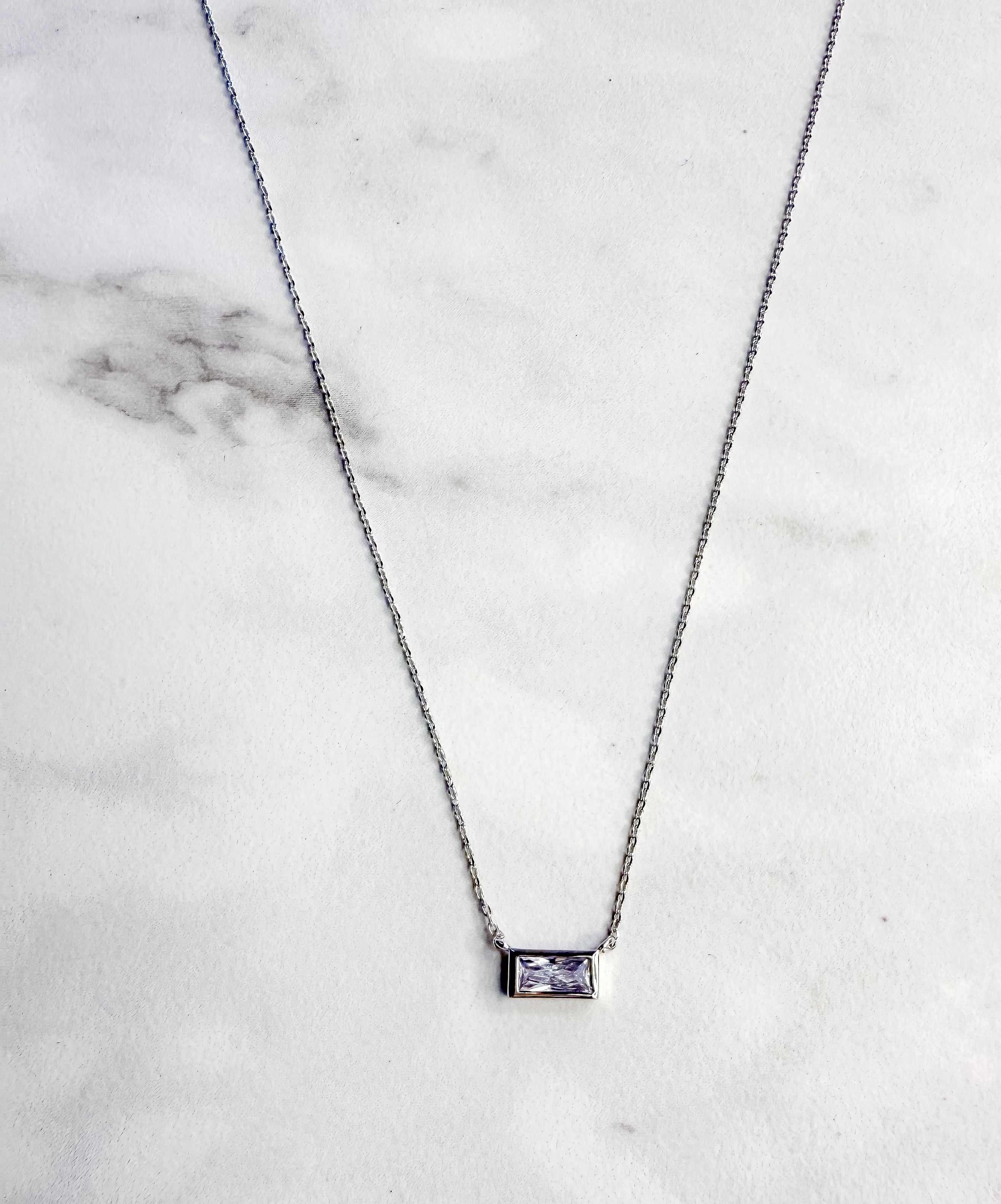 Rectangle CZ Necklace