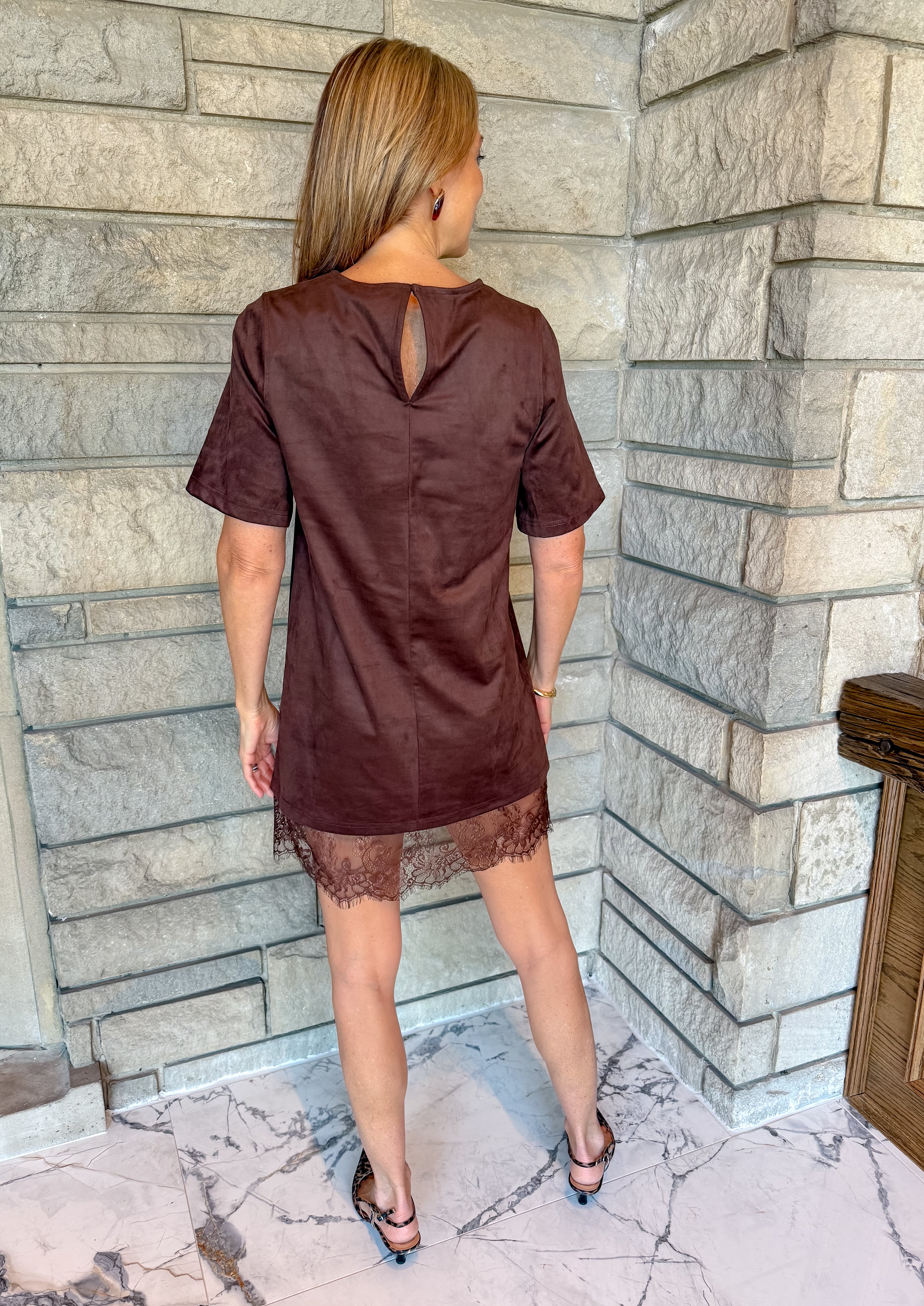 Avianna Suede Lace Dress