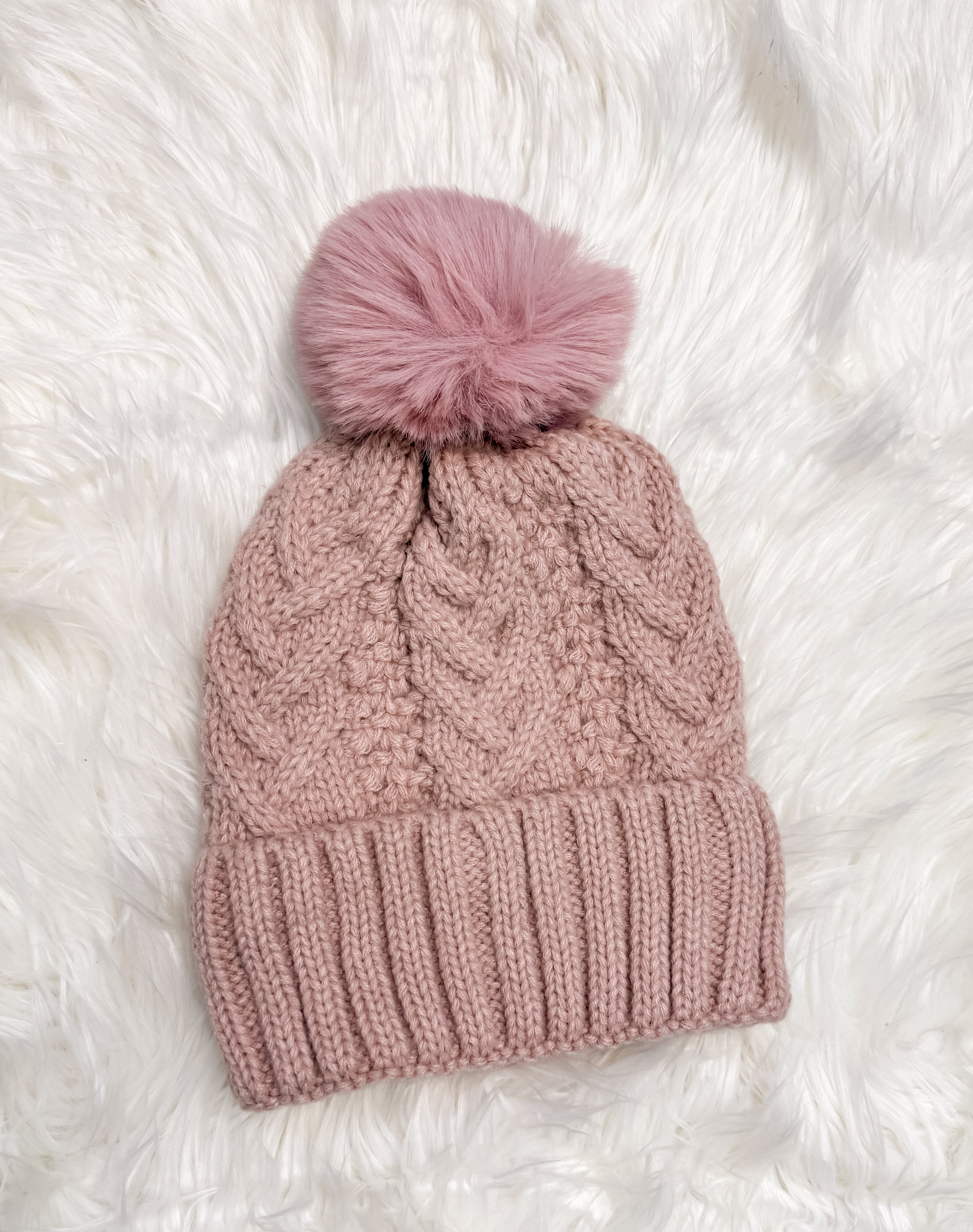Cable Pom Hat