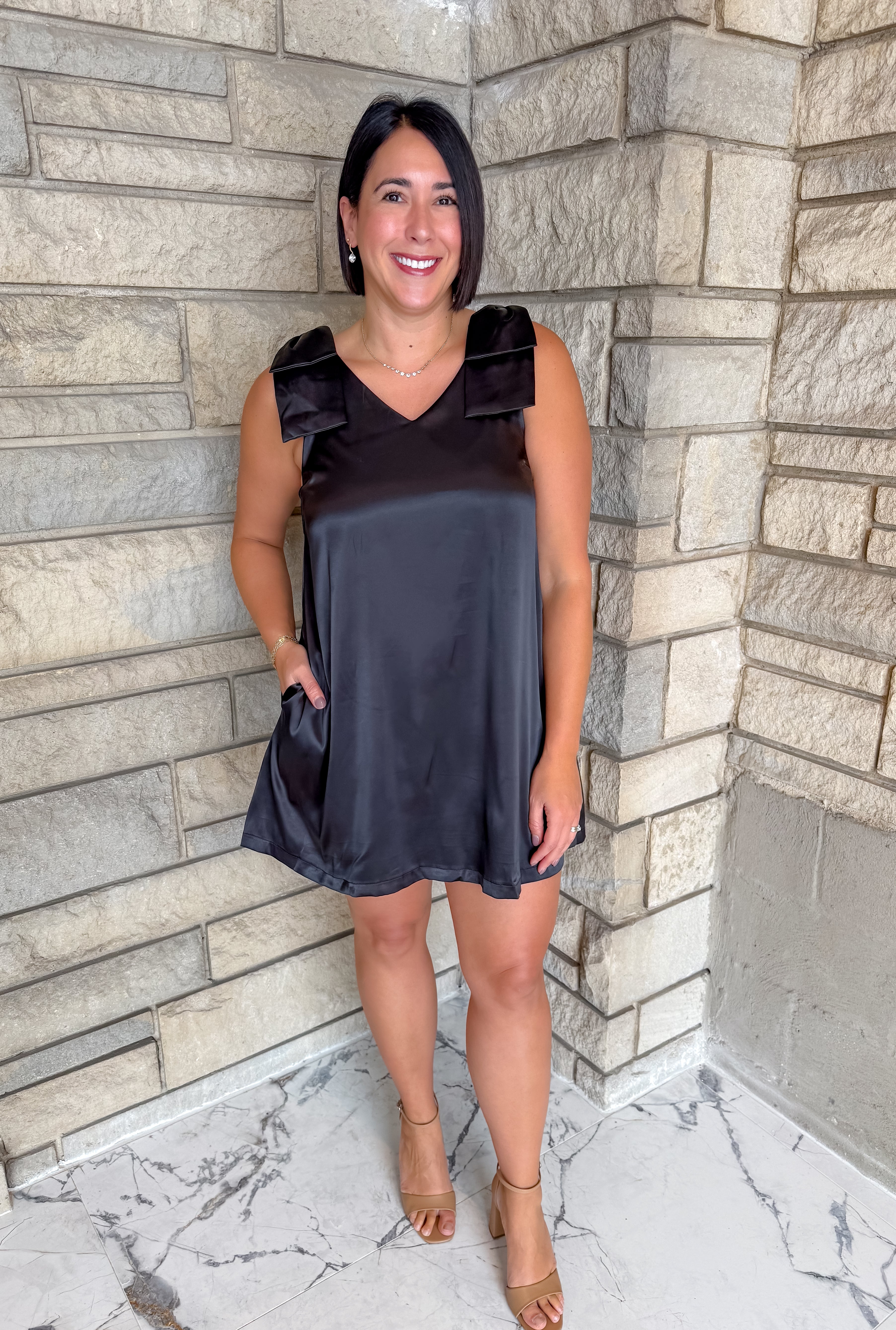 Elizabeth Satin Bow Dress