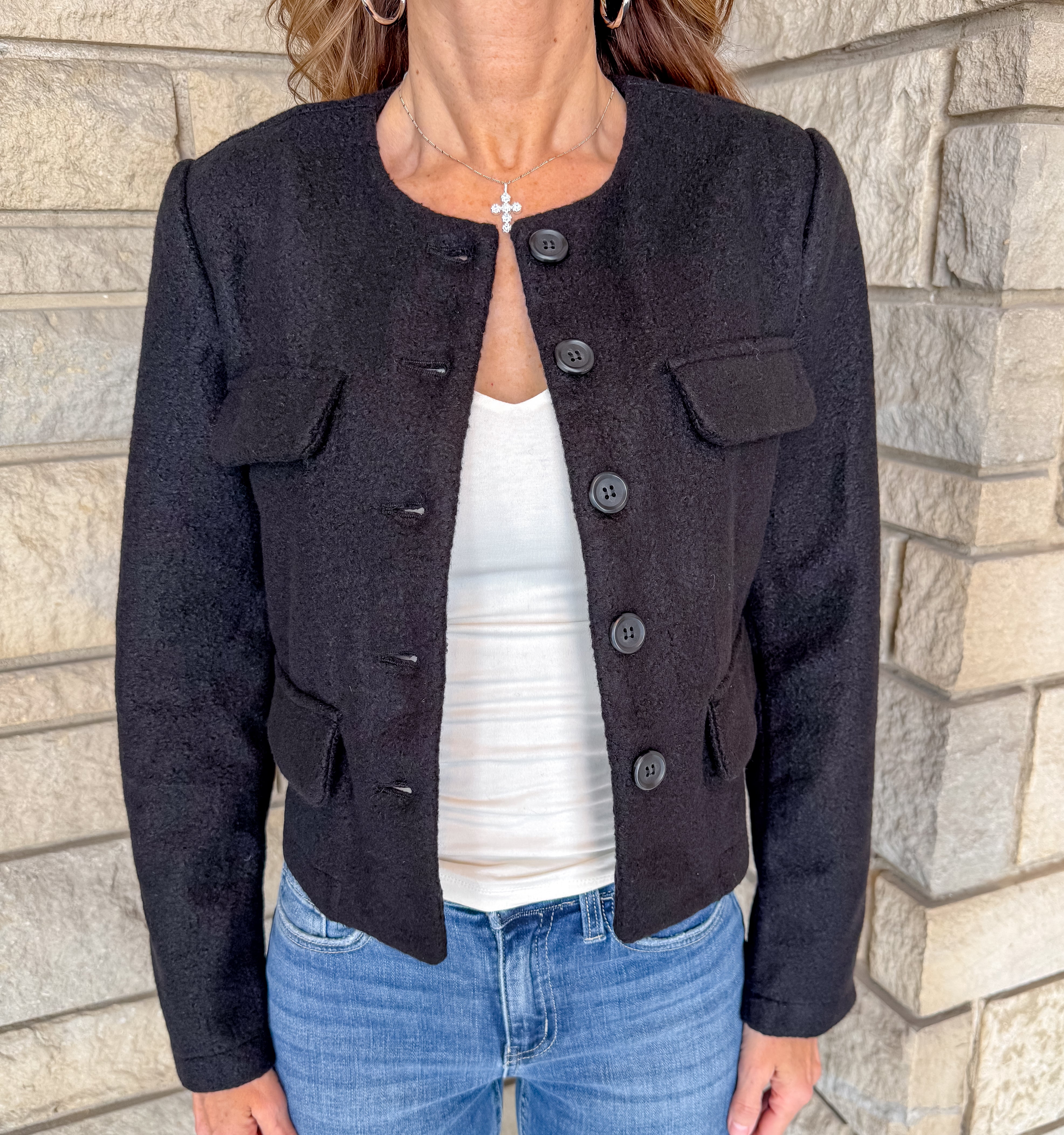 Naya Tweed Button Jacket