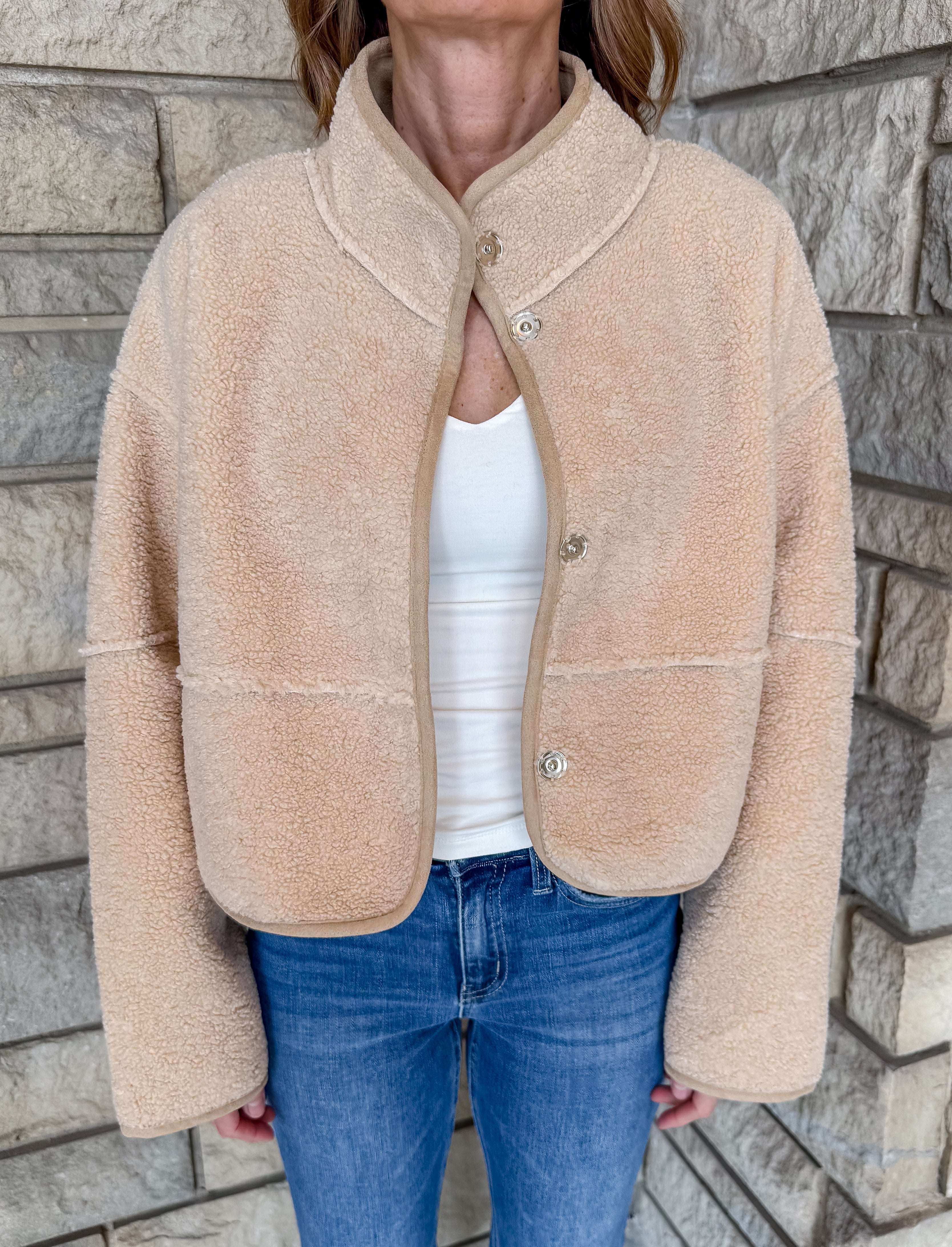 Mireille Cropped Sherpa Jacket