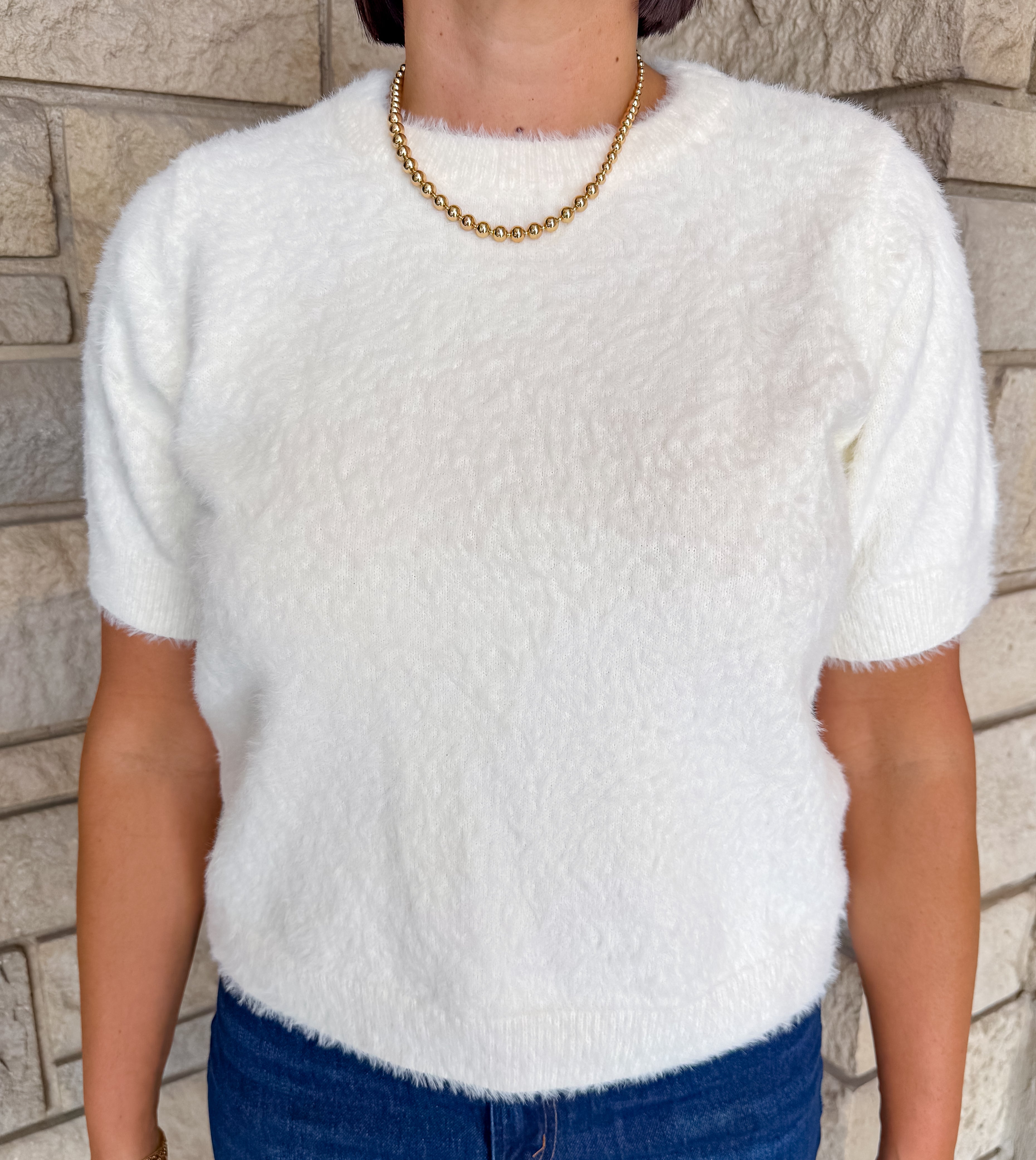 Ellison Fuzzy SS Sweater