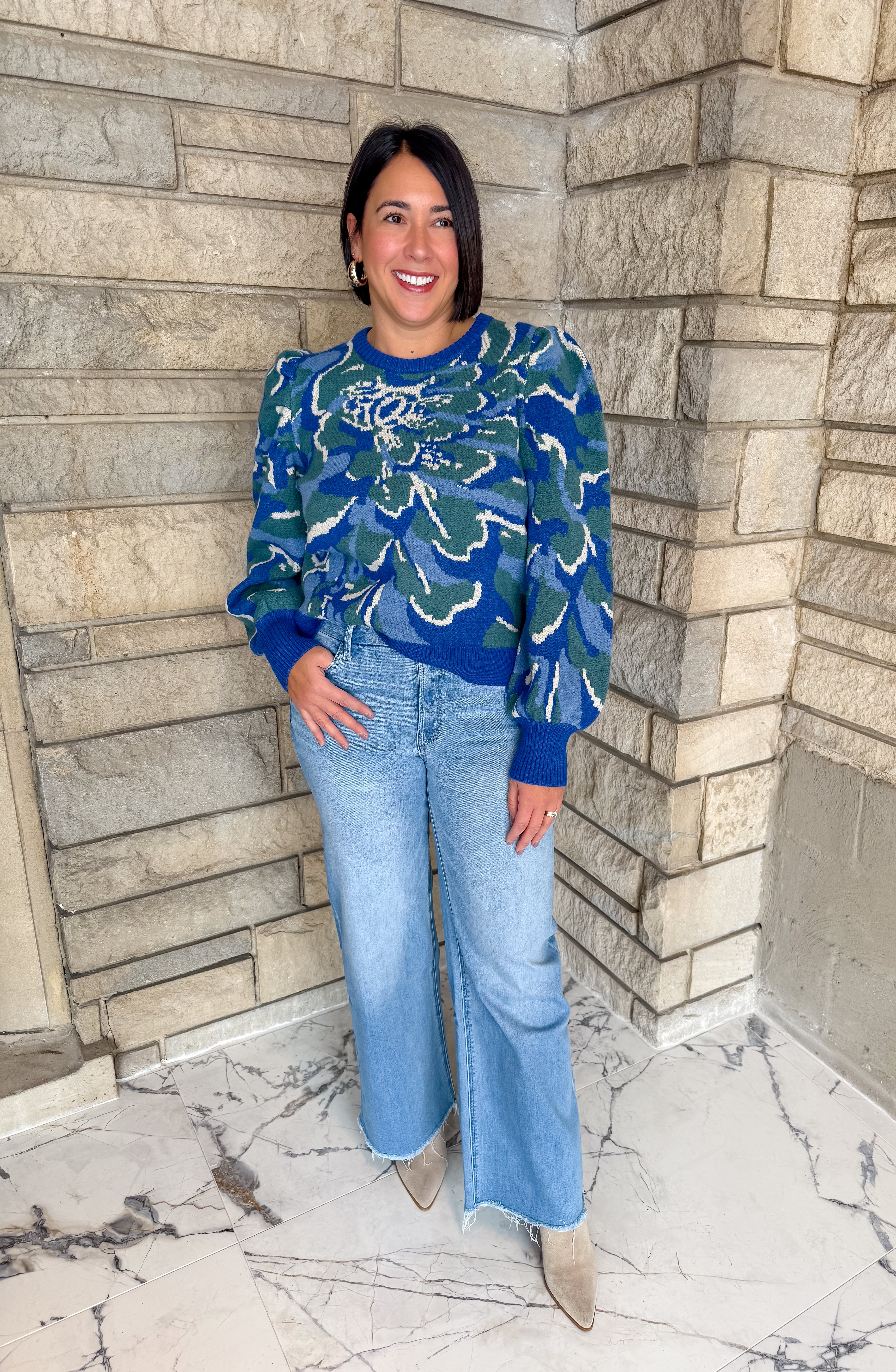 Mediha Floral Jacquard Sweater